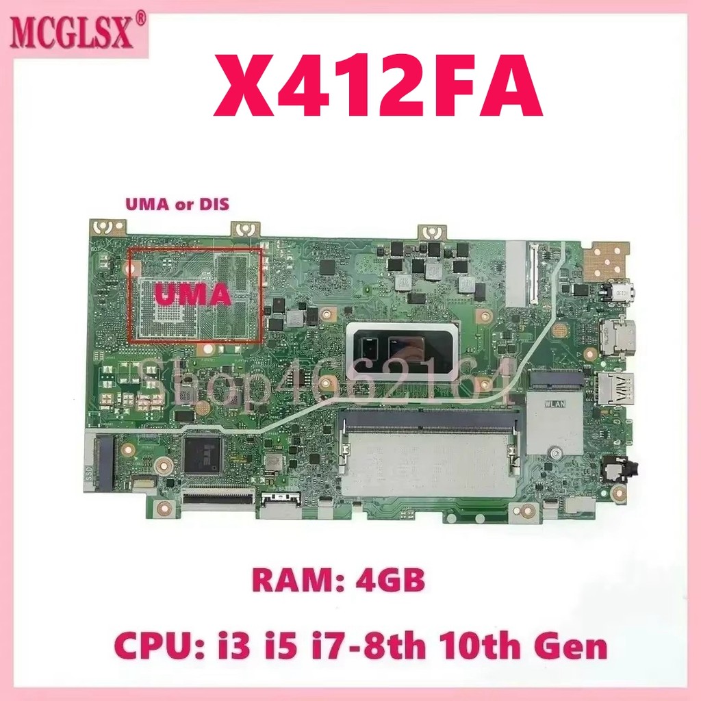 X412FL Mainboard For ASUS X412FA/FAC/FAG X412FJ X412FLC/FLG A412F F412F K412F S412F V412F R424F