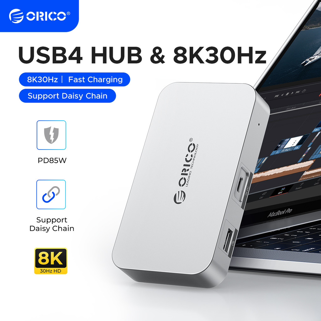 ORICO USB4 HUB 40G USB C HUB PD85W 8K@30Hz 5K@60Hz 4K@60Hz Display Support Daisy Chain Expand for