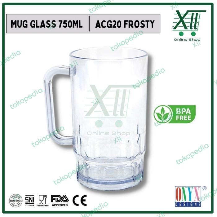 Onyx Acg20 Mug Glass Frosty Set 6 Pcs Gelas Mug Plastik 750 Ml