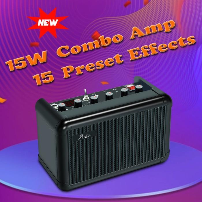 ROWIN MINI GUITAR AMPLIFIER,15W COMBO AMP,15 PRESET EFFECTS AMP, SMALL PRACTICE GUITAR AMP WITH