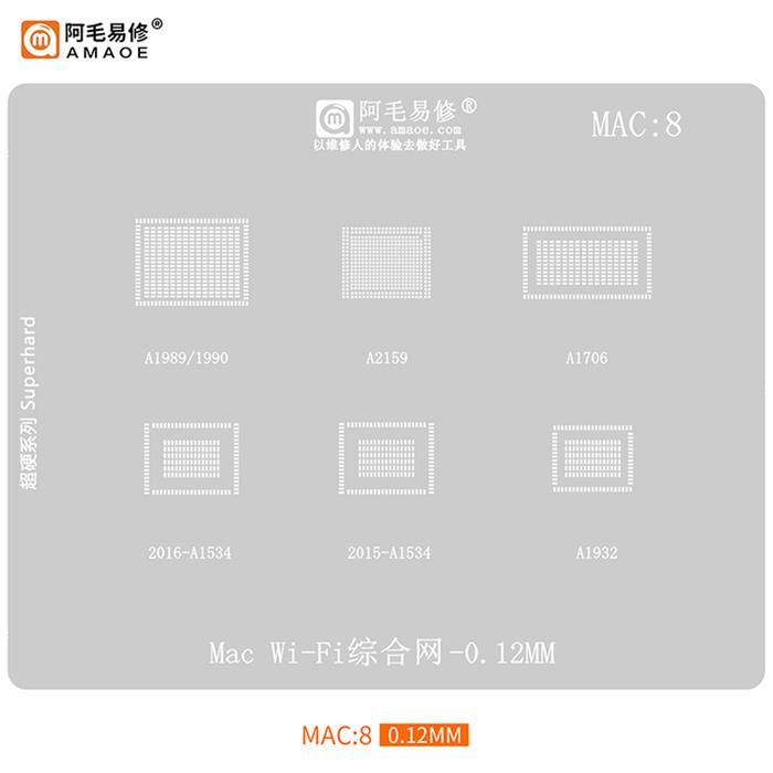 AMAOE MAC1-10 BGA REBALLING STENCIL FOR MAC M1 T2 MACBOOK PRO A2159 A1534 A1706 A1707 EN EM SSD DDR