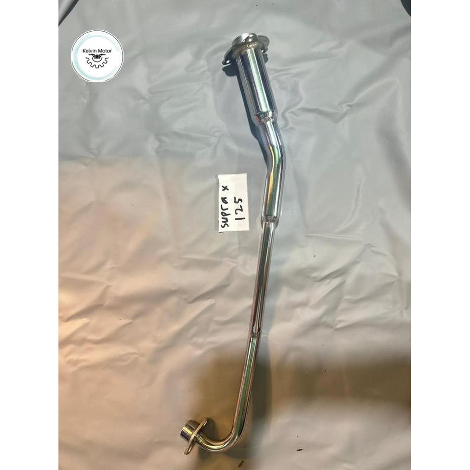 LEHER KNALPOT SAMBUNGAN KENALPOT SUPRA X 125 BATMAN PNP STAINLES BAHAN BESI CHROME DIAMETER STANDAR