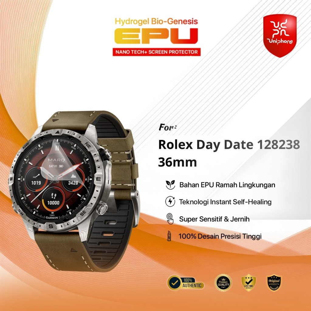 UniPhon BIO-HYDRO EPU Hydrogel Pelindung Layar for Rolex Day Date 128238 36mm Premium Anti Scratch C