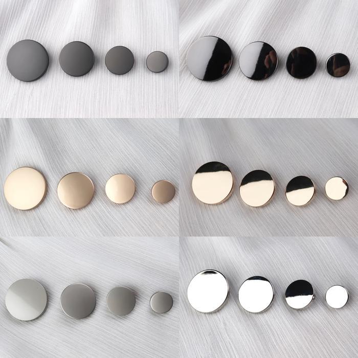 "New" Kancing Baju 20mm 2cm Premium Import Kancing Jamur Metal Logam Gold