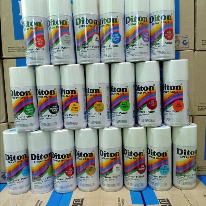 "New" DITON Spray Paint Pilox Cat Semprot 150cc (KECIL) Warna Glossy Metallic Doff Stabilo Chrome