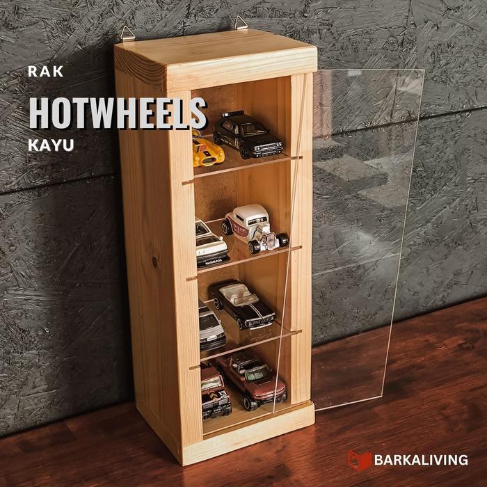 Rak Mainan Hotwheels Diecast Kayu Akrilik Acrylic gantungan hotwheels dinding