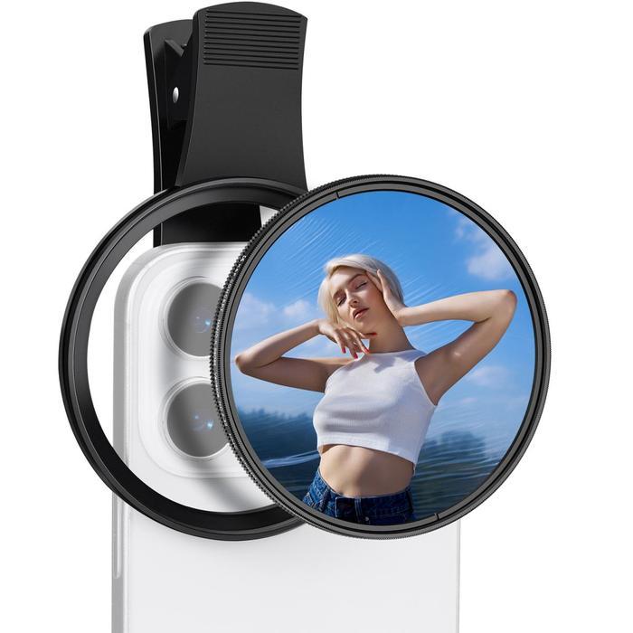 K&F Concept 67mm Clip-on ND2-32 Phone Filter to All Mobile Phone Models - Fiter Hp - Filter Kamera