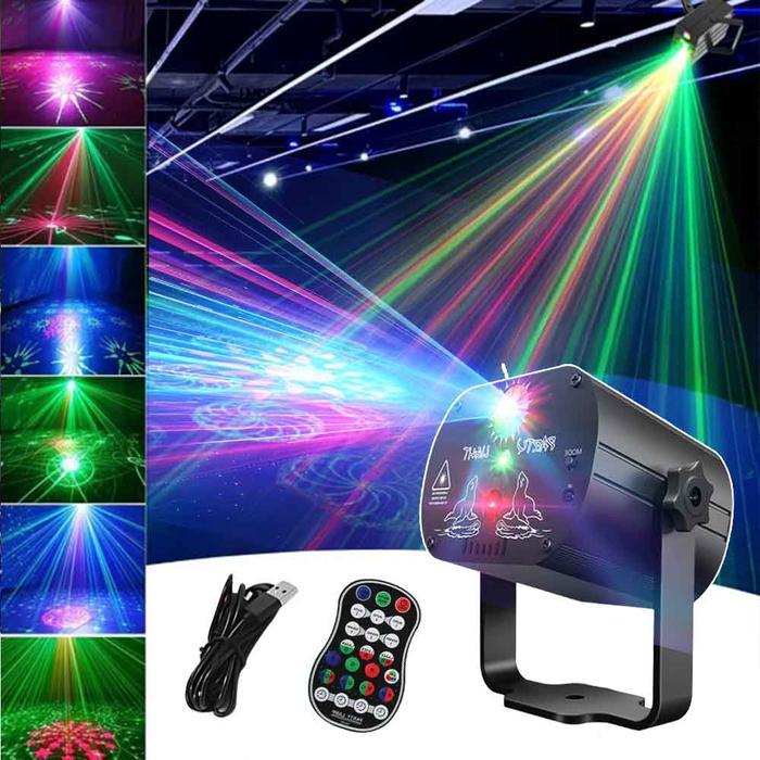 1511856 Lampu Disco Laser DJ Remote Control Lighting Lampu Panggung Lampu Disco Laser Ikut Musik