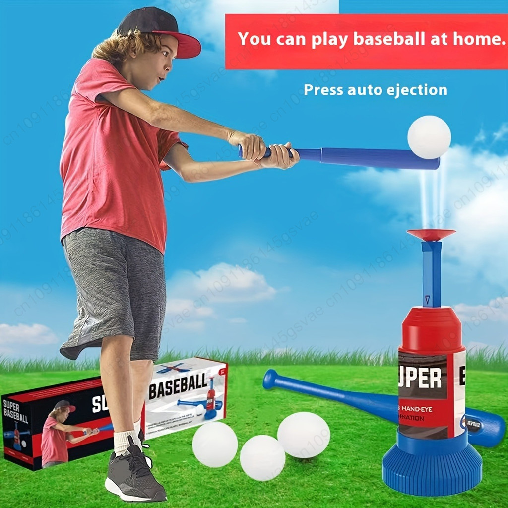 Children Baseball Ball Toys Games Adjustable Automatic Pitching Baseball Machine Toy Sets Kids