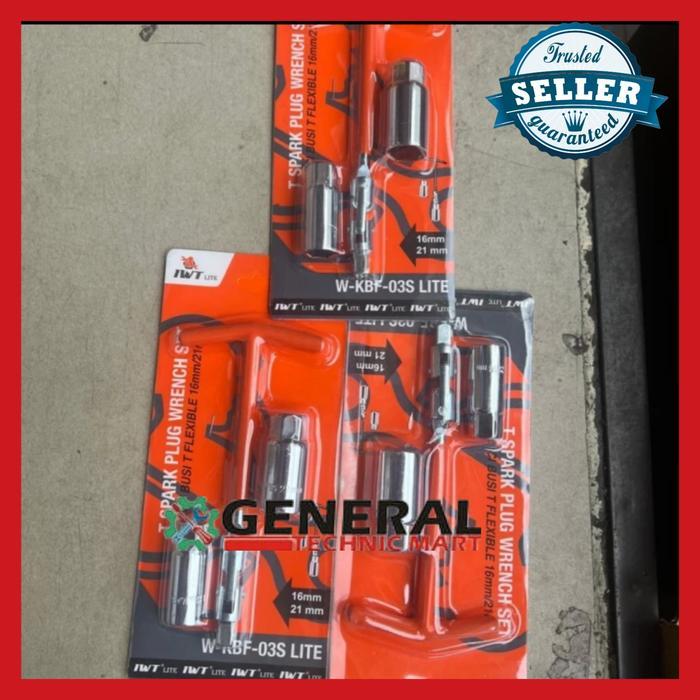 Stok Baru IWT JAPAN KUNCI BUSI FLEXIBLE 16 21 mm set kunci busi T mobil motor spark plug socket -
