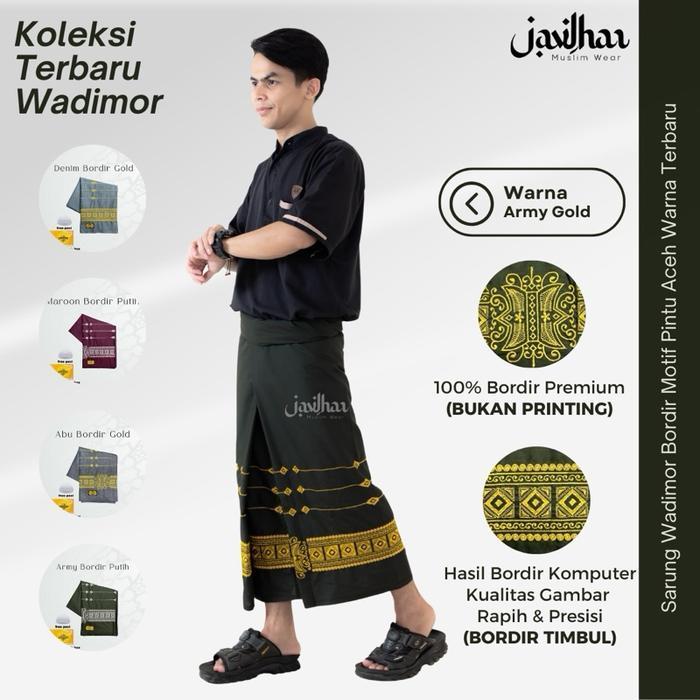 Premium Sarung Wadimor Bordir Motif Pintu Aceh Terbaru Sarung Pria Dewasa Premium