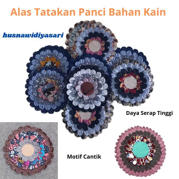 Alas Tatakan Gelas Bahan Kain / Tatakan Panci Kain Perca / Alas Tatakan Megicom Motif Random