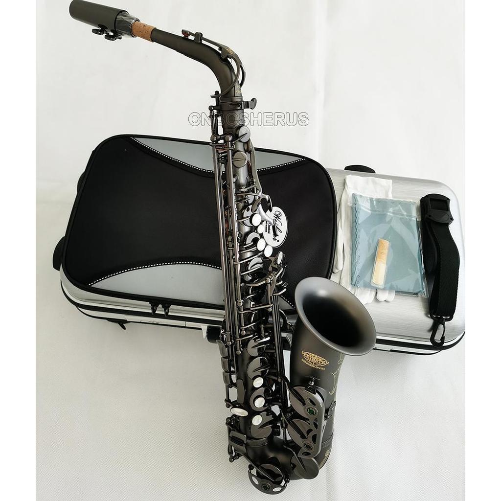 BARU Professional Matt black nickel Alto Saxophone USA WEIBSTER Eb Sax New Case