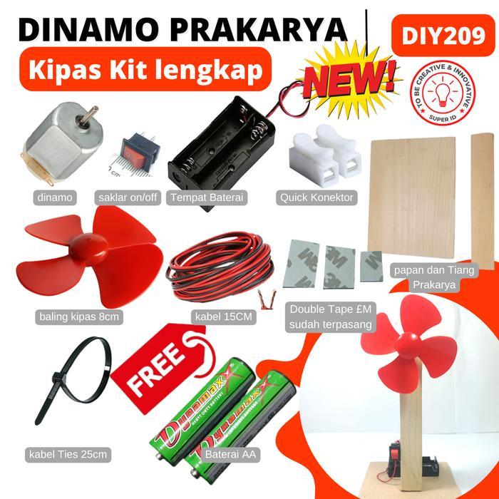 KDS-001 Diy Kit edukasi rangkaian dinamo kipas angin mini kipas kit kipas edukasi edukasi dinamo