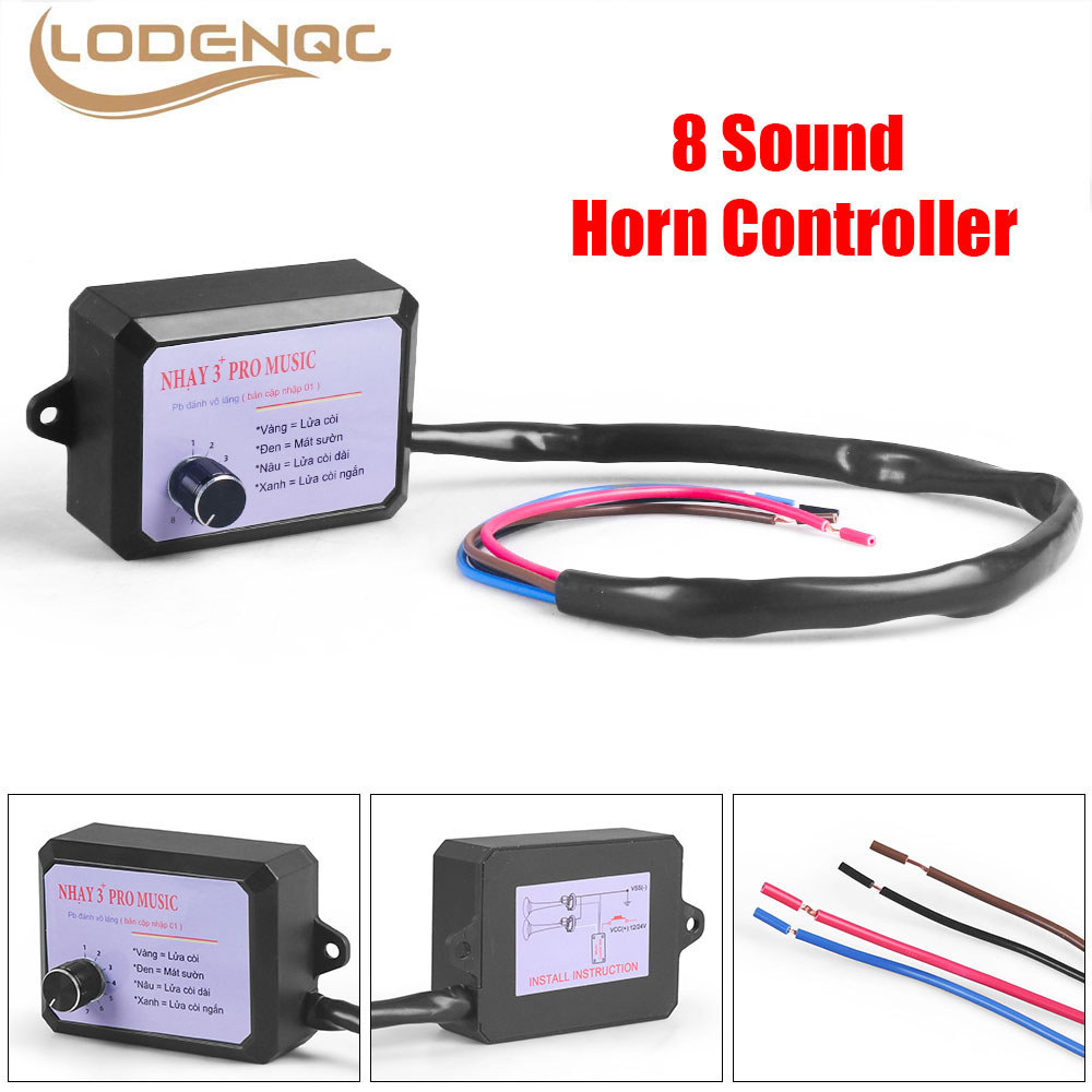 12V-24V 8 Sound Musical Electronic Horn Controller 3+ Pro Horn Speaker Sound Control Unit with Volum