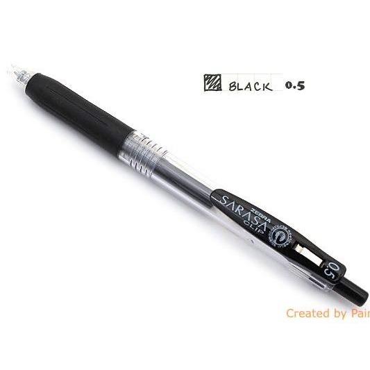 Stok Baru ATK0272SR JJ15BK BLACK 0.5 Pen Zebra Sarasa Clip Gel Ink hitam pulpen