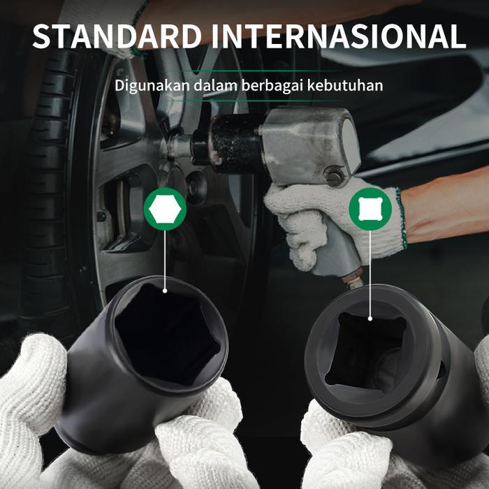 "New" ISKU Mata Kunci Shock Impact 24mm 1/2 Impact Mata Shock 8-24mm Baja Molybdenum Anti Karat JIS