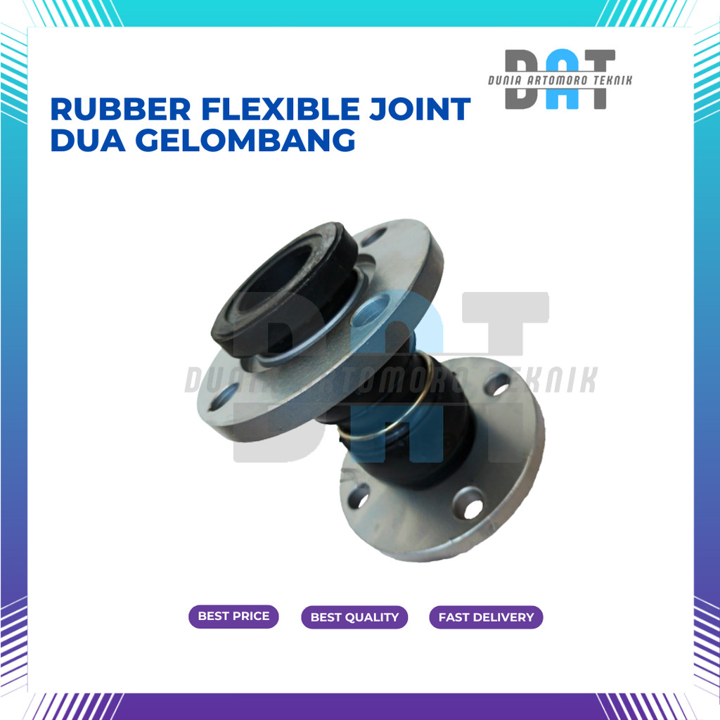 2" Rubber Flexible Joint Dua Gelombang Flexible Rubber Joint Flange PN 16 Size 2 Inch