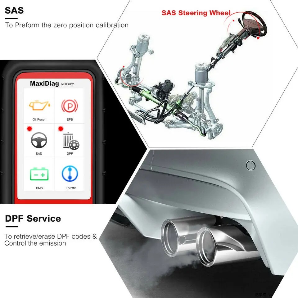 Autel MaxiDiag MD808 Pro All System OBDII Scanner with Read/Clear Codes Control and Test BMS/Oil