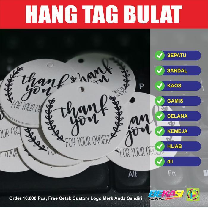 Hang Tag Label Ivory White Putih Bulat THANK YOU FOR YOUR ORDER 5 cm