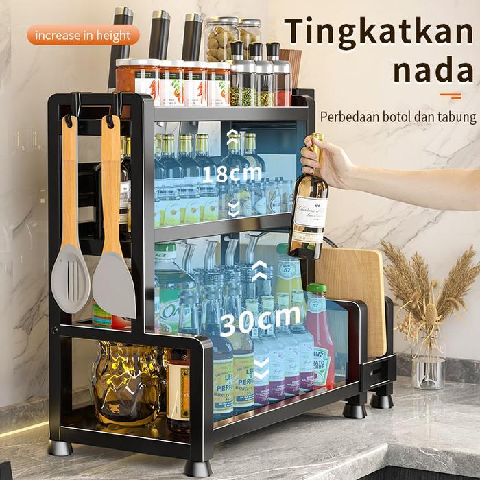 Rak Bumbu Dapur Stainless Steel Rak Dapur Serbaguna
