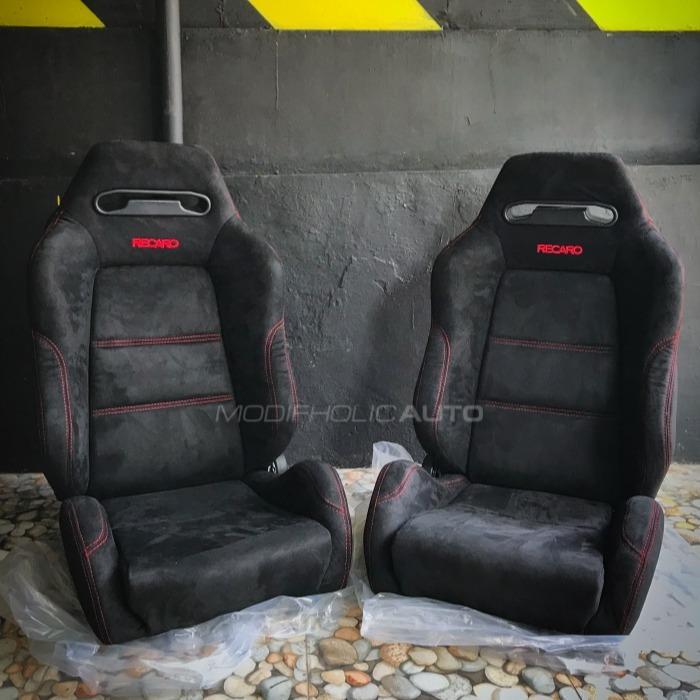 JOK RACING RECARO SR3 BAHAN SUEDE UNIVERSAL - HITAM