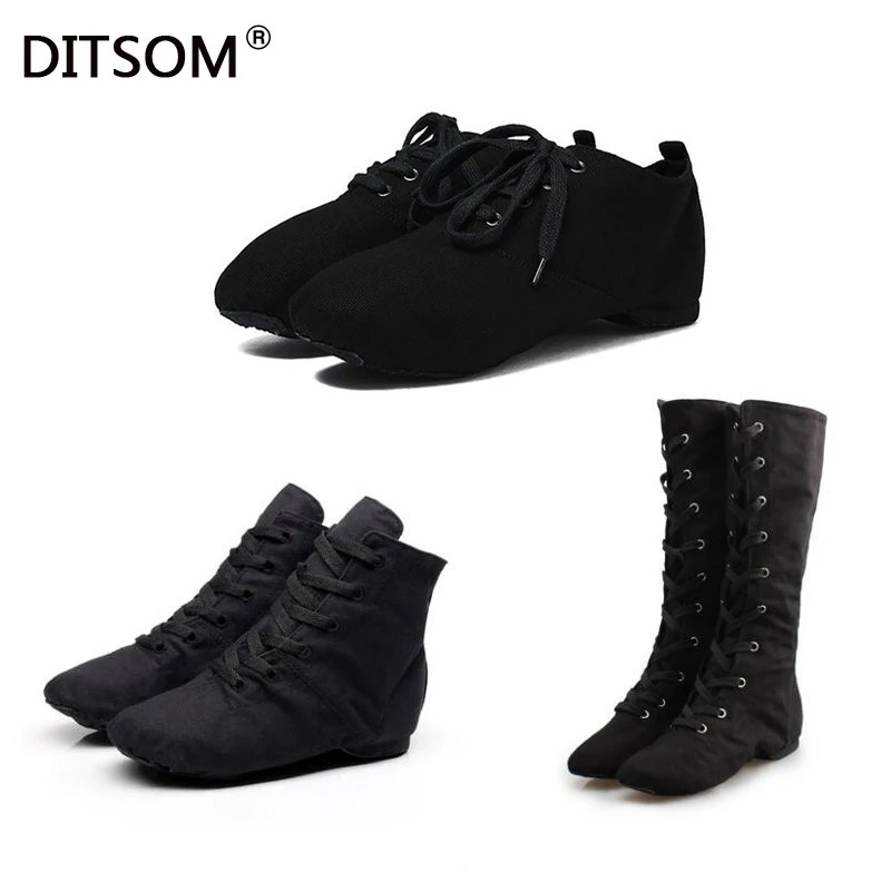 Ladies Men Dance Shoes Lace Up Jazz Dance Shoes Ballet Shoe Soft Sport Sneakers Gymnastics Fitness