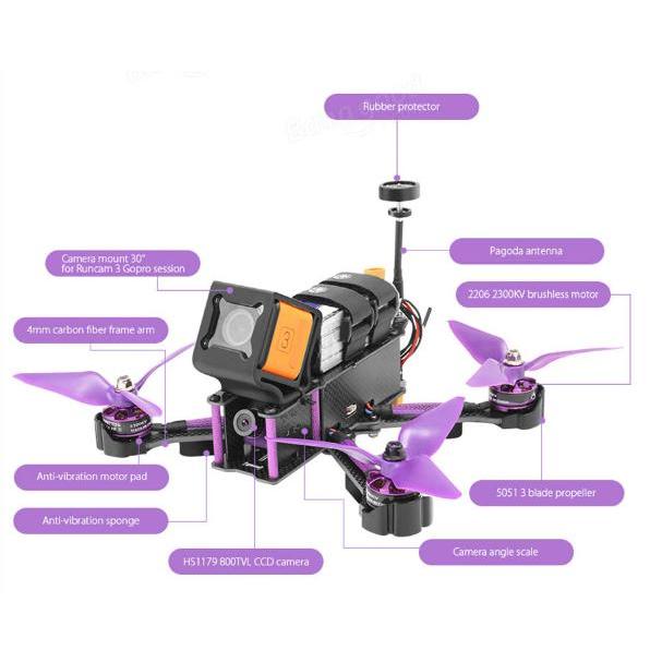 Drone A Racing Eachine Wizard X220S FPV Racer 30A RTF