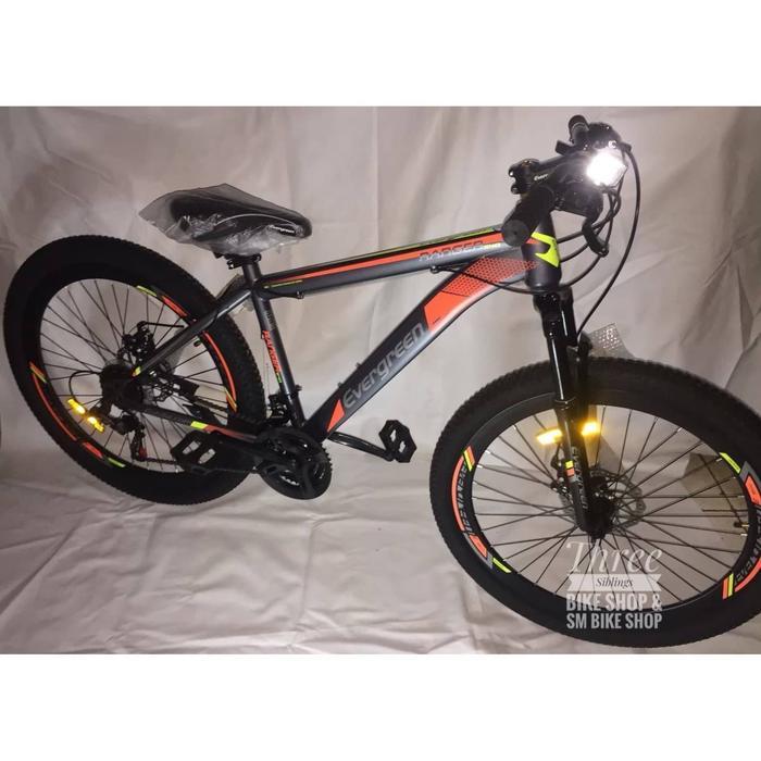 Terlaris Sepeda Gunung Mtb Evergreen 540 26 Inch Velg Tinggi Warna Orange