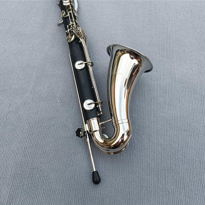 TOP Bass Clarinet Professional Bb Clarinet Drop B Tuning Black Tube Clarinet Silvering Keys klarnet