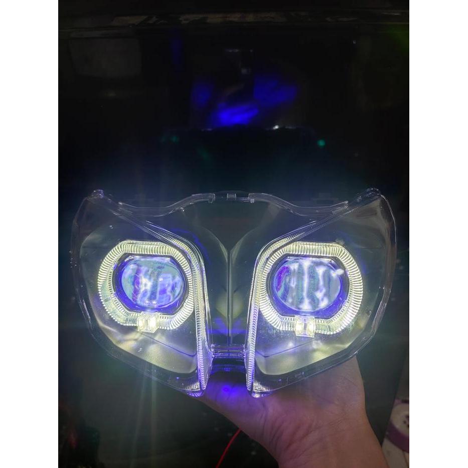 Biled Reflektor Lampu Depan Jupiter Z Robot Duo Biled Ala2 Led Projie Super Terang Tinggal Pasang