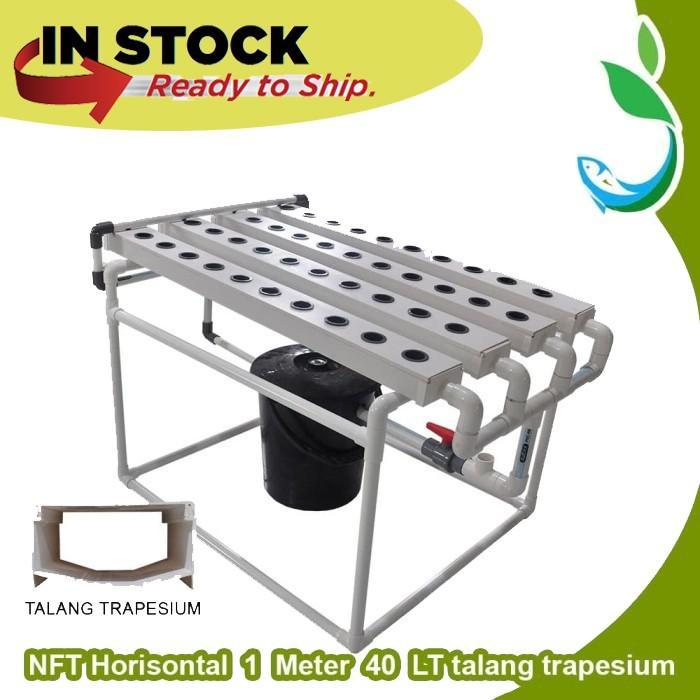 READY Paket Tanam Hidroponik NFT 1 Meter 40 Lubang Tanam Horizontal