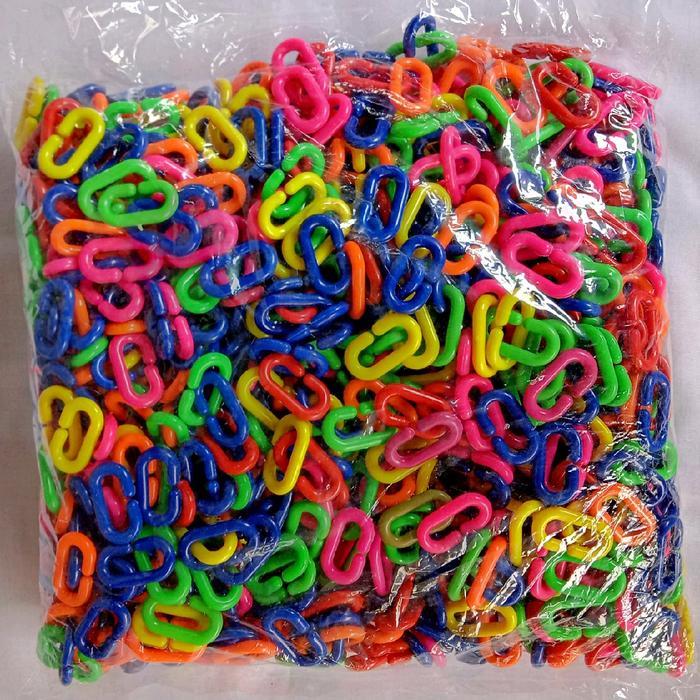 MAINAN EDUKASI ANAK. MAINAN MERONCE RANTAI WARNA KEMASAN 1KG