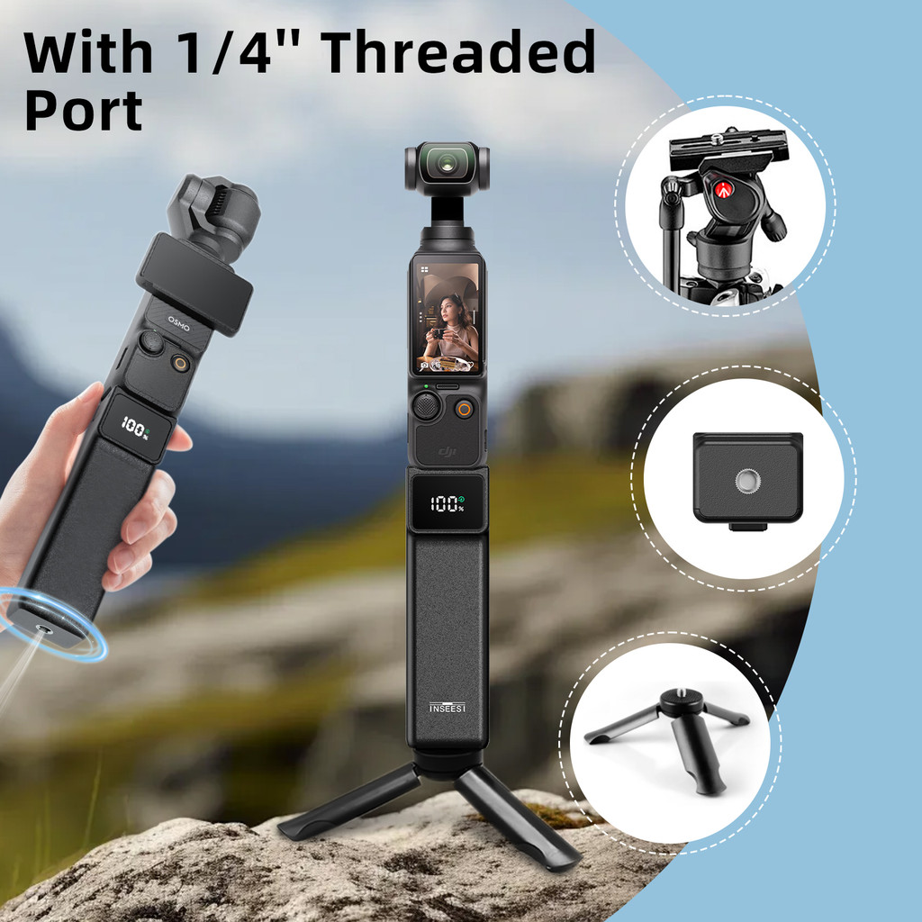 For DJI Osmo Pocket 3/4 Battery Handle Osmo Pocket 3 Battery 5000mAh 22.5W