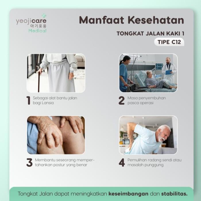Promo Kr Tongkat Alat Bantu Jalan Kaki 1 Stainless Ketinggian Bisa Diatur Berkualitas