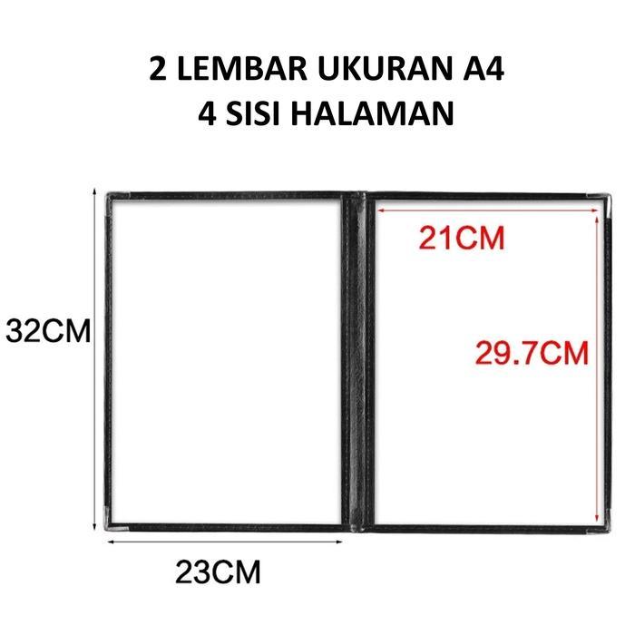 Cover Sampul Buku Menu Makanan Cover Pelindung Kertas Menu Restoran Cafe A4