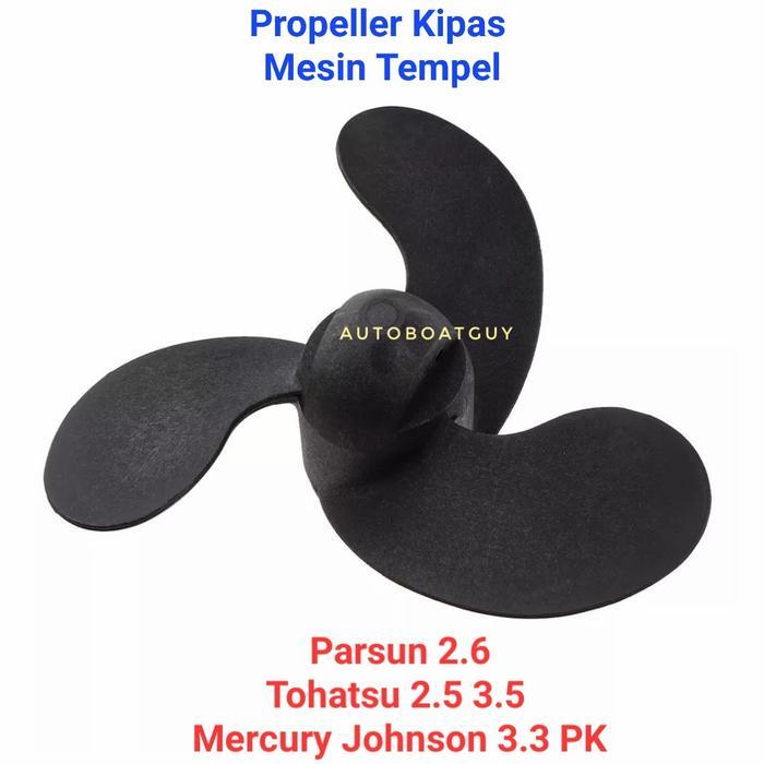 Propeller Kipas Mesin Tempel Tohatsu 2.5 3.5 Mercury Johnson 3.3 PK ( 7.4 x 5.7 )