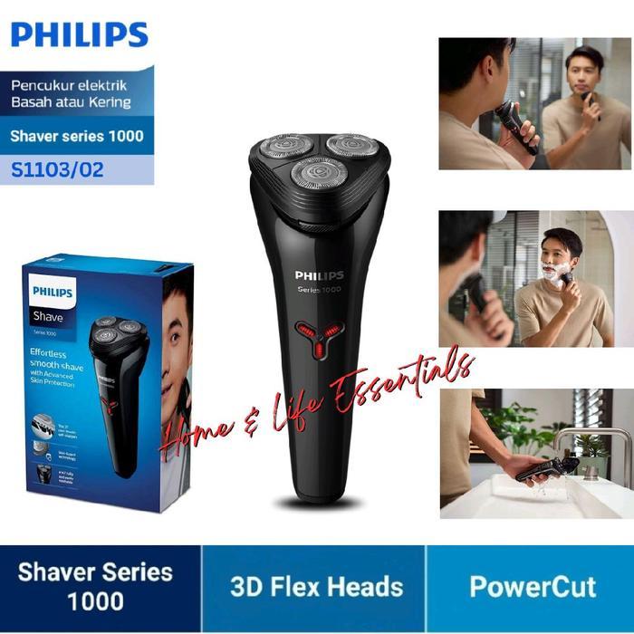 Philips Shaver S1103|02 Series 1000 - Penghapus Rambut Basah & Kering
