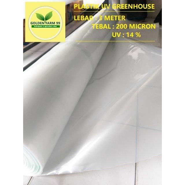 GARDEN" HERCULES PLASTIK UV LEBAR 3 METER TEBAL 200 MICRON KANDUNGAN 14% UNTUK HIDROPONIK & GREEN