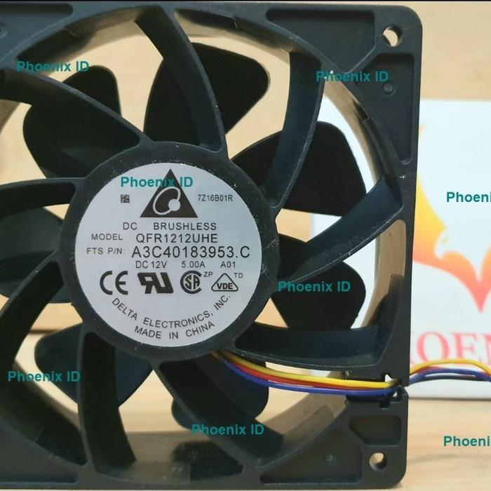 PROMO! DELTA FAN - Kipas Antminer Fan Avalon Mining Rig 7500 RPM, 12cm, 12v, Delta QFR1212UHE, 6000
