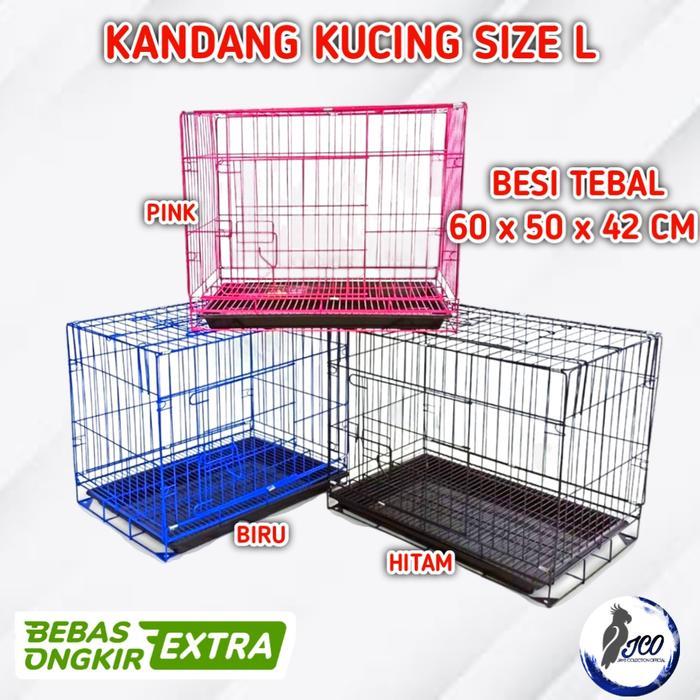 EKSLUSIF KANDANG KUCING IMPORT JUMBO L KANDANG BESI LIPAT KUCING KELINCI MUSANG