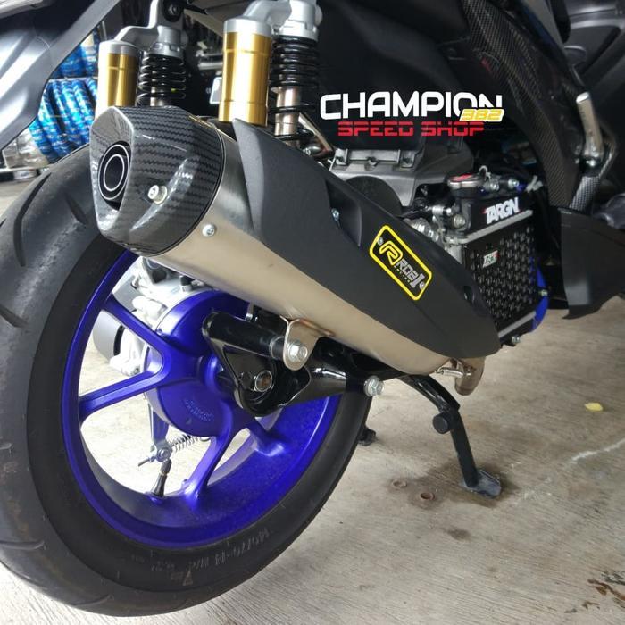Knalpot Standar Racing Stainless Rob1 Racing Yamaha Aerox 155 Lexi