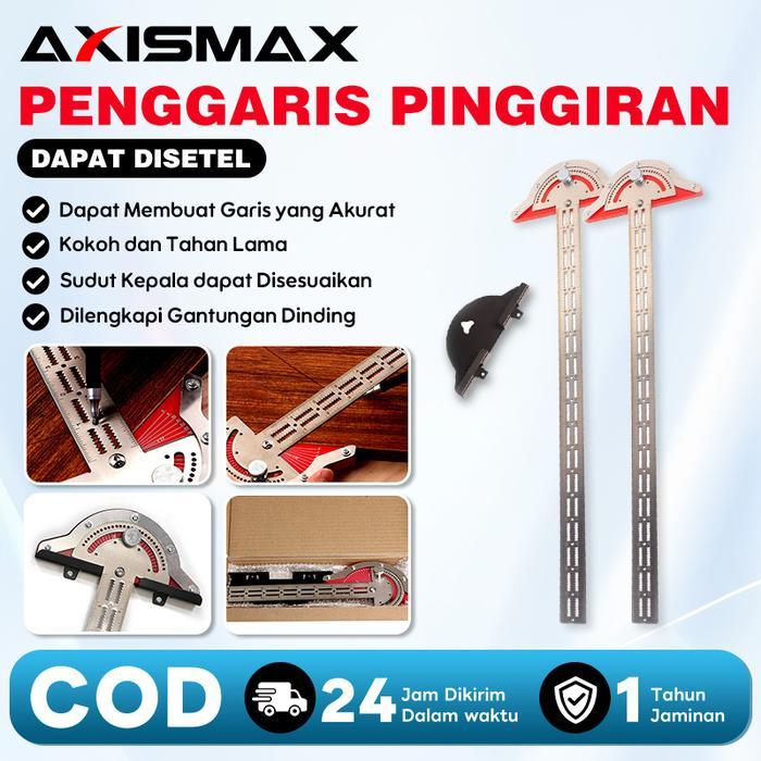 Penggaris Mistar Siku L Busur Derajat Kemiringan Sudut Kayu Waterpass Multifungsi Stainless Steel