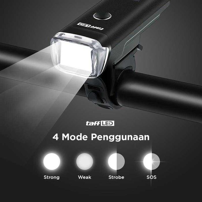 Senter Lampu Sepeda Waterproof Rechargeable 350Lm Taffled - Hj-047
