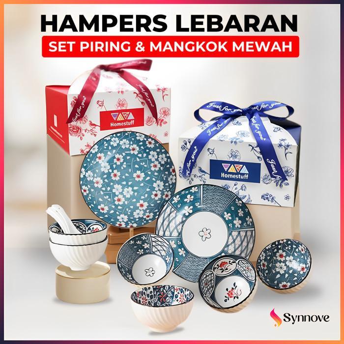 Set Piring Makan dan Mangkok Mewah Piring Keramik Aesthetic Hampers Piring Keramik Set Hadiah