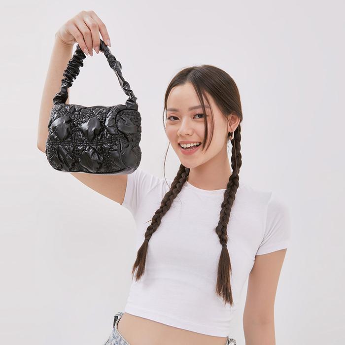 OHSOME - Egradable Puffy Design Underarm Bag Tas Wanita Warna Hitam