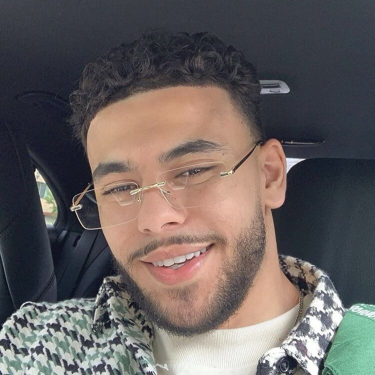 Boyseen Rimless Glasses Man Stylish Sunglasses Woman Pink Blue Eyewear Uv400 Gradient Color