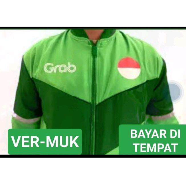 sar JAKET TASLAN GRAB BOMBER KERAH HIJAU SUPER SABLON PEJUANG RUPIAH ANTI AIR WATERPROOf M.L.XL.XXL