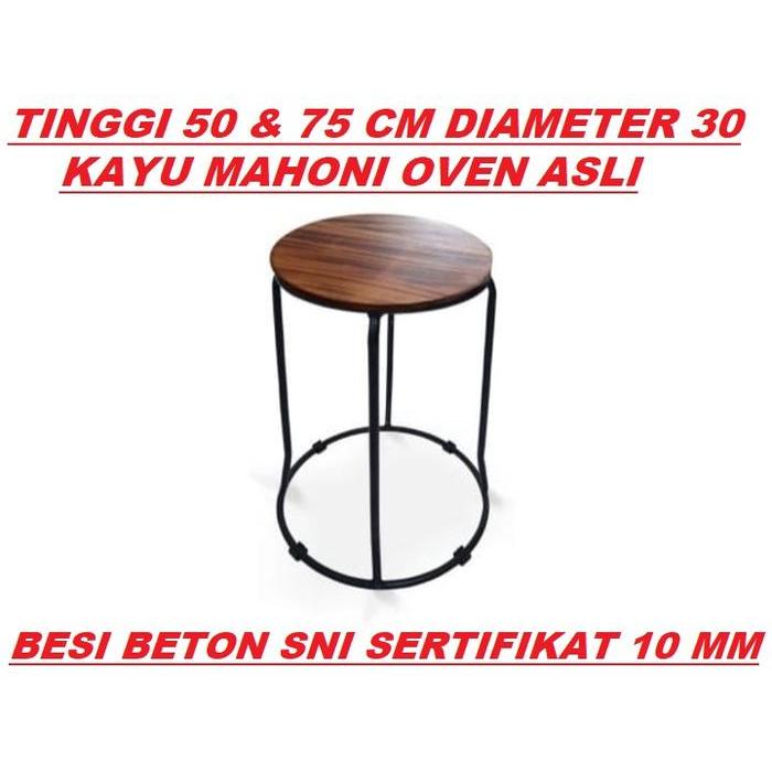 bangku bulat kayu/bangku cafe/kursi cafe/bangku murah/bangku bar Besi Furniture