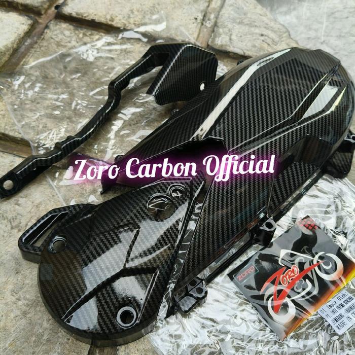 Gercep Paket Cover Tutup Cvt + Tutup Keong Cvt + Tutup Sensor Carbon Vario 125/150 Led Old 2015-2017